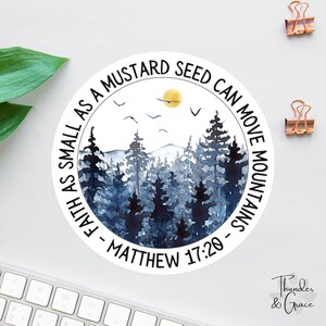 Senfkorn Glaube Aufkleber oder Magnet, Affirmations Aufkleber, Christlicher Laptop Aufkleber, Bibel Vers Aufkleber, Bibel Journal Aufkleber, Jesus Aufkleber