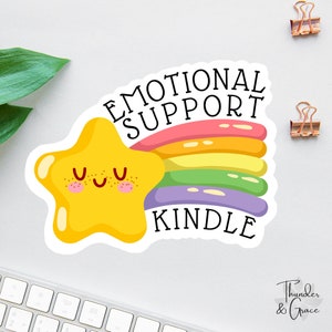 Emotionale Unterstützung Kindle Aufkleber, Gold Stern Aufkleber, Lustige Büro Aufkleber, Lustige Mutter Geschenk, Bücherwurm Aufkleber, Buch-Liebhaber-Geschenk, Kindle Addict