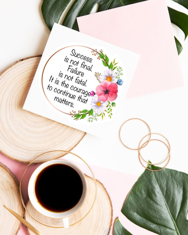 Success is Not Final Stickers, Warrior Quote, Laptop Decal, Water ...