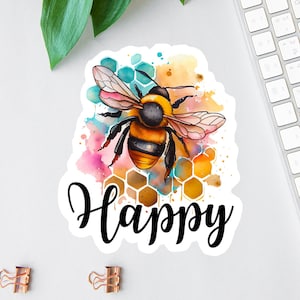 Adesivi "Sii felice" per laptop, bottiglie d'acqua, adesivi per gentilezza, adesivi per gratitudine, adesivi per affermazioni, adesivi per planner, regali per lei