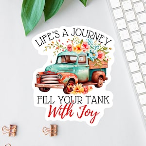 Choose Joy Decal, Floral Farm Truck Decal, Laptop Sticker, Mindfulness Water Bottle Label, Sunshine Sticker Pack, Retro Truck Decal, Vintage
