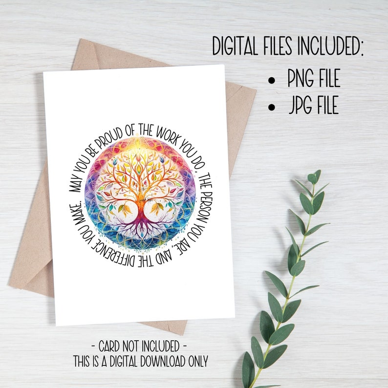 May You Be Proud Of The Work You Do Sticker, Social Worker Decal, Rainbow Mandala, Tree Of Life, Nurse Stickers Laptop, Water Bottle Decal image 2