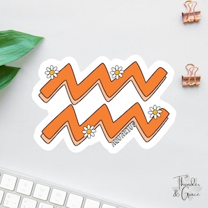 Sticker Verseau, Stickers zodiaque rétro, Sticker Kindle Addict, Stickers pour tablettes, cadeau pour les amoureux des livres, Sticker livres, cadeau pour les amateurs d'astrologie