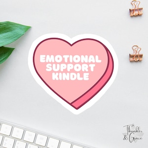 Emotionale Unterstützung Kindle Aufkleber, Kindle Addict Aufkleber, Lustiges Kindle Aufkleber, Geschenk für Buchliebhaber, Aufkleber für Bücherliebende, Bookstagram