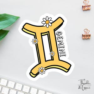 Gemini Sticker, Retro Zodiac Sticker, Kindle Addict Sticker, Stickers For Tablets, Book Lover gift, Bookish Sticker, Horoscope Birthday Gift