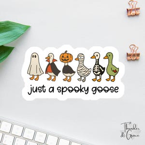 Nur eine gruselige Gans Aufkleber, Dumme Gans Aufkleber, sarkastischer Aufkleber, lustiger Halloween Laptop Aufkleber, schwere Gans coole Aufkleber & Magnete