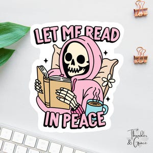 Adesivo Bookish, Lasciami leggere in pace, Adesivo Ansia, Adesivo per amanti dei libri, Regalo per lettori, Adesivo divertente per Kindle, Un altro capitolo
