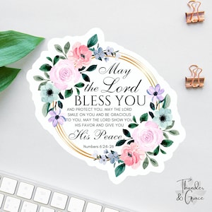 May The Lord Bless You Sticker, Words Of Affirmation Stickers Laptop, Best Friend Gift, Bible Study Group Decal, Car Decals For Women, Jesus
