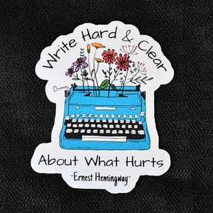 Ernest Hemingway Stickers | Literary Sticker Packs | Book Lover Laptop Decal | Wildflower Water Bottle Decal | Gifts For Teachers