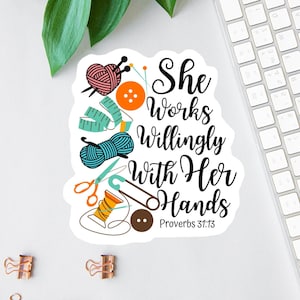 Adesivi Proverbi, Adesivi per lavori a maglia, Adesivi per laptop, Etichette per bottiglie d'acqua, Pacchetto di adesivi della Bibbia, Decalcomanie per diario biblico, Decalcomanie per auto, Scritture