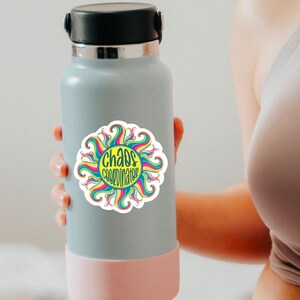 Chaos Coordinator Sticker, Rainbow Sunshine Magnet, Funny Boss Gift, Laptop Decal, Teacher Tumbler Sticker, Water Bottle Sticker, Car Decal image 2
