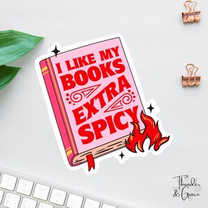 My Books Extra Spicy Sticker, Bookish Sticker, Bookstagram Sticker, Book Lover Decal, Laptop Decal, Gifts For Readers, Funny Kindle Sticker