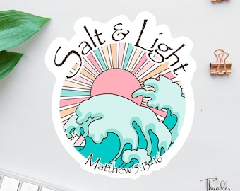 Salt And Light Sticker, Christian Sticker, Bible Verse Sticker, Faith Stickers, Christian Decal, Jesus Sticker, Bible Planner Sticker, Boho
