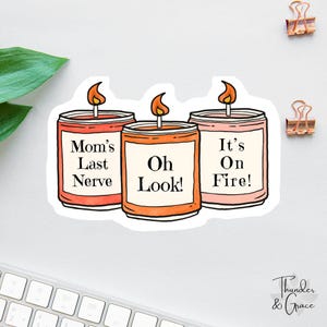 Sticker moeder laatste zenuw, Look It's On Fire, sarcastische moeder cadeau, angst sticker, sarcastische sticker, grappige laptop sticker, auto sticker voor vrouwen