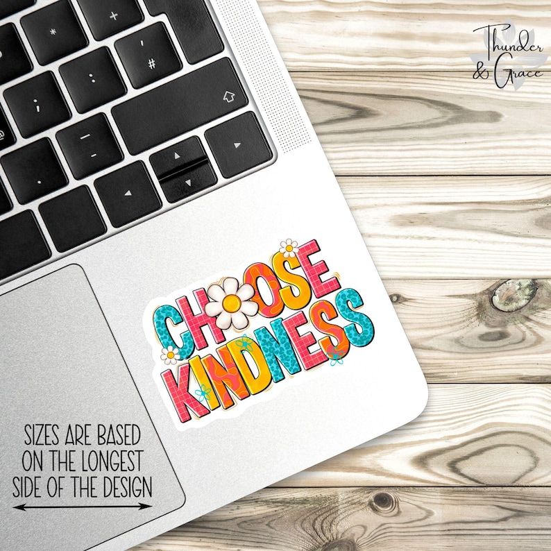 Choose Kindness Sticker, Affirmation Stickers, Laptop Sticker, Water Bottle Label, Be Kind Sticker, Teacher Sticker, Social Worker Sticker image 2