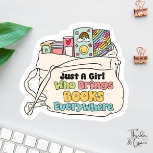Bücherwurm Aufkleber, Nur ein Mädchen, das Bücher überall bringt, Angst Aufkleber, Buchliebhaber Aufkleber, Geschenke für Leser, lustiger Kindle Aufkleber