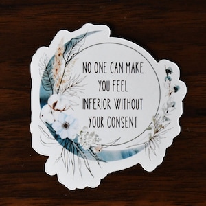 Eleanor Roosevelt Quote Stickers And Magnets | Uplifting Blue Boho Moon | Encouraging Gifts | Girl Power Quote | Quote About Strength