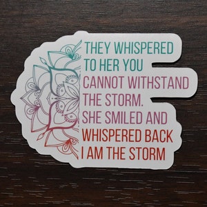 She Whispered Back I Am The Storm Sticker or Magnet | Encouraging Gifts For Her | Rainbow Mandala Decal | Girl Power | Law of Attraction