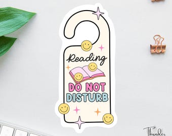 Do Not Disturb Reading Sticker, Bookish Sticker, Booktrovert Sticker, Book Lover Decal, Bookstagram, Gifts For Readers, Funny Kindle Sticker