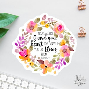 Above All Else Sticker, Bible Sticker Pack, Faith Stickers, Religious Decal, Best Friend Gift, Christian Stickers, Scripture Magnets, Jesus