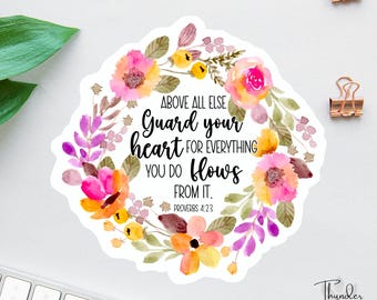 Above All Else Sticker, Bible Sticker Pack, Faith Stickers, Religious Decal, Best Friend Gift, Christian Stickers, Scripture Magnets, Jesus