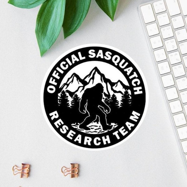 Adesivo ufficiale del team di ricerca Sasquatch, adesivo del cacciatore di Bigfoot, magnete del Bigfoot, regalo per gli amanti del Bigfoot, adesivo per bottiglia d'acqua, credi in te stesso