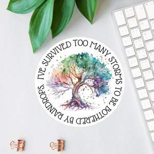 I Am The Storm Stickers, Warrior Quote, Womens Rights, Laptop Decal, Uplifting Water Bottle Decal, Feminism Decal, Rainbow Tree Of Life