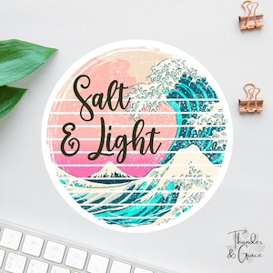 Salt And Light Sticker, Christian Bible Verse Sticker, Be The Light, Faith Stickers, Jesus Saves, Stay Salty, Beach Lover, Bible Study Gift