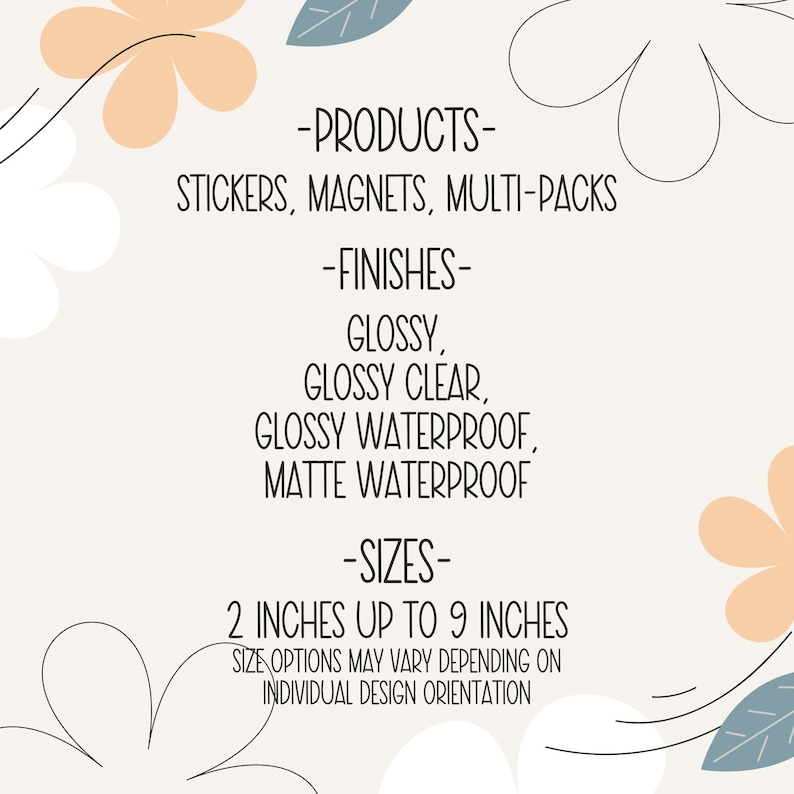 a white background with flowers and text that reads, products, magnets, multi