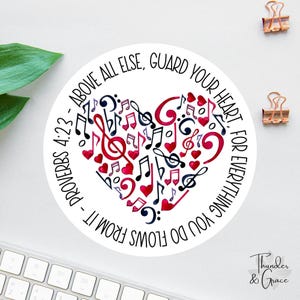 Above All Else Sticker, Bible Sticker Pack, Faith Stickers, Religious Decal, Pray Trust Wait Sticker, Christian Sticker, Music Lover Magnets