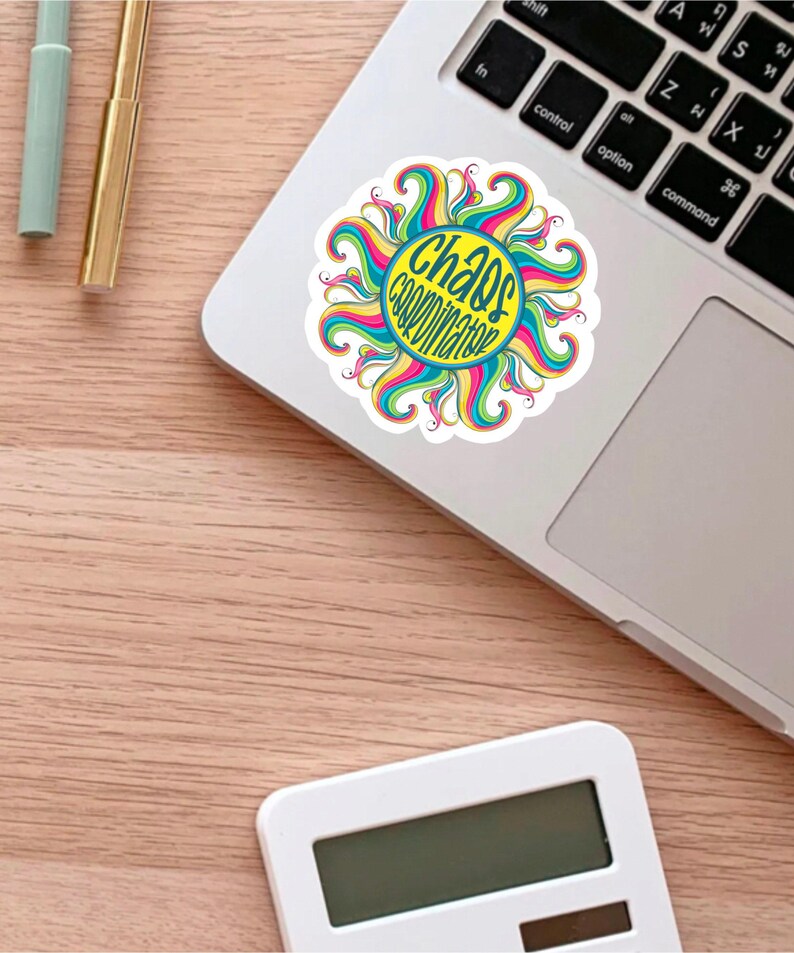 Chaos Coordinator Sticker, Rainbow Sunshine Magnet, Funny Boss Gift, Laptop Decal, Teacher Tumbler Sticker, Water Bottle Sticker, Car Decal image 3