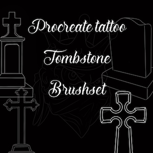 Tombstone Procreate tattoo brush set 50+ stamps