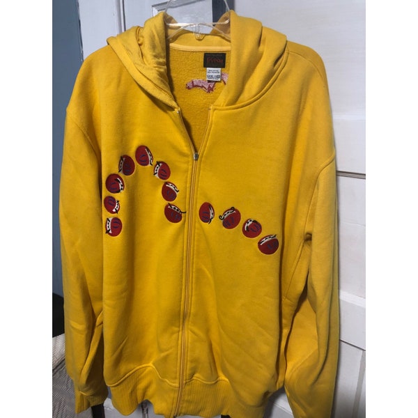 Vtg Evisu Heritage Sea Gull Gold Red Balls Hoodie Japanese Street Wear Urban Wear