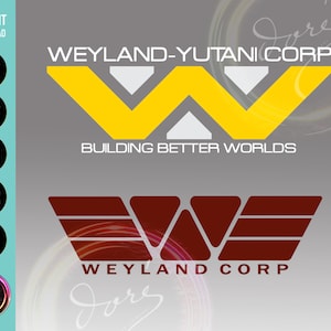 2 Weyland Yutani Alien Aliens Logos T-shirt PNG SVG for Cricut Printable Art. Sublimation Design Graphics for Shirt, Hoodie, Mug & Stickers