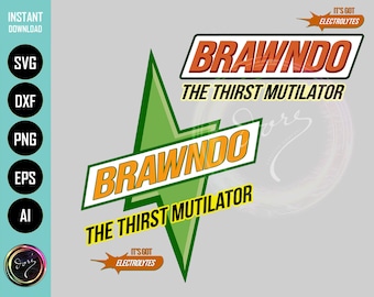 2 Brawndo Its Got Electrolytes Logos T-shirt PNG SVG for Cricut Printable Art. Sublimation Design Graphics for Shirt, Hoodie, Mug & Stickers