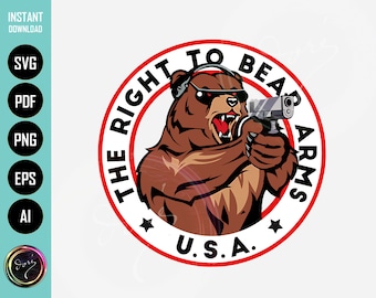 Right to Bear Arms 2nd Amendment T-shirt PNG SVG for Cricut Printable Art. Sublimation Design Graphics. For Shirt, Hoodie, Mug, Stickers