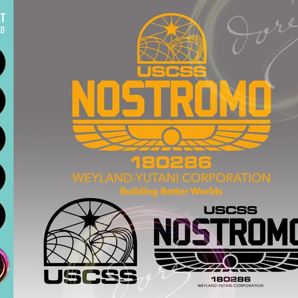 3 Nostromo Alien Aliens Logos T-shirt PNG SVG for Cricut Printable Art. Sublimation Design Graphics for Shirt, Hoodie, Mug & Stickers
