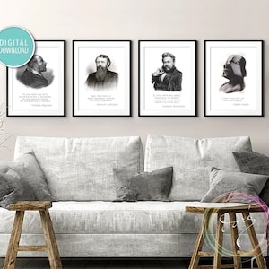 Printable Wall Art | 4 Panel Inspirational Posters on Faith | Darth Vader Spurgeon Aquinas | Minister Pastor Christian Bible Gifts digital