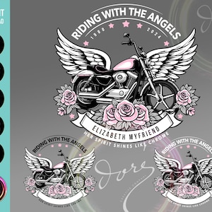 Laur M4 サイン入り THE ANGEL'S MESSAGE STIGMA Riding With the Angels Motorcycle Bikers Memorial PNG SVG