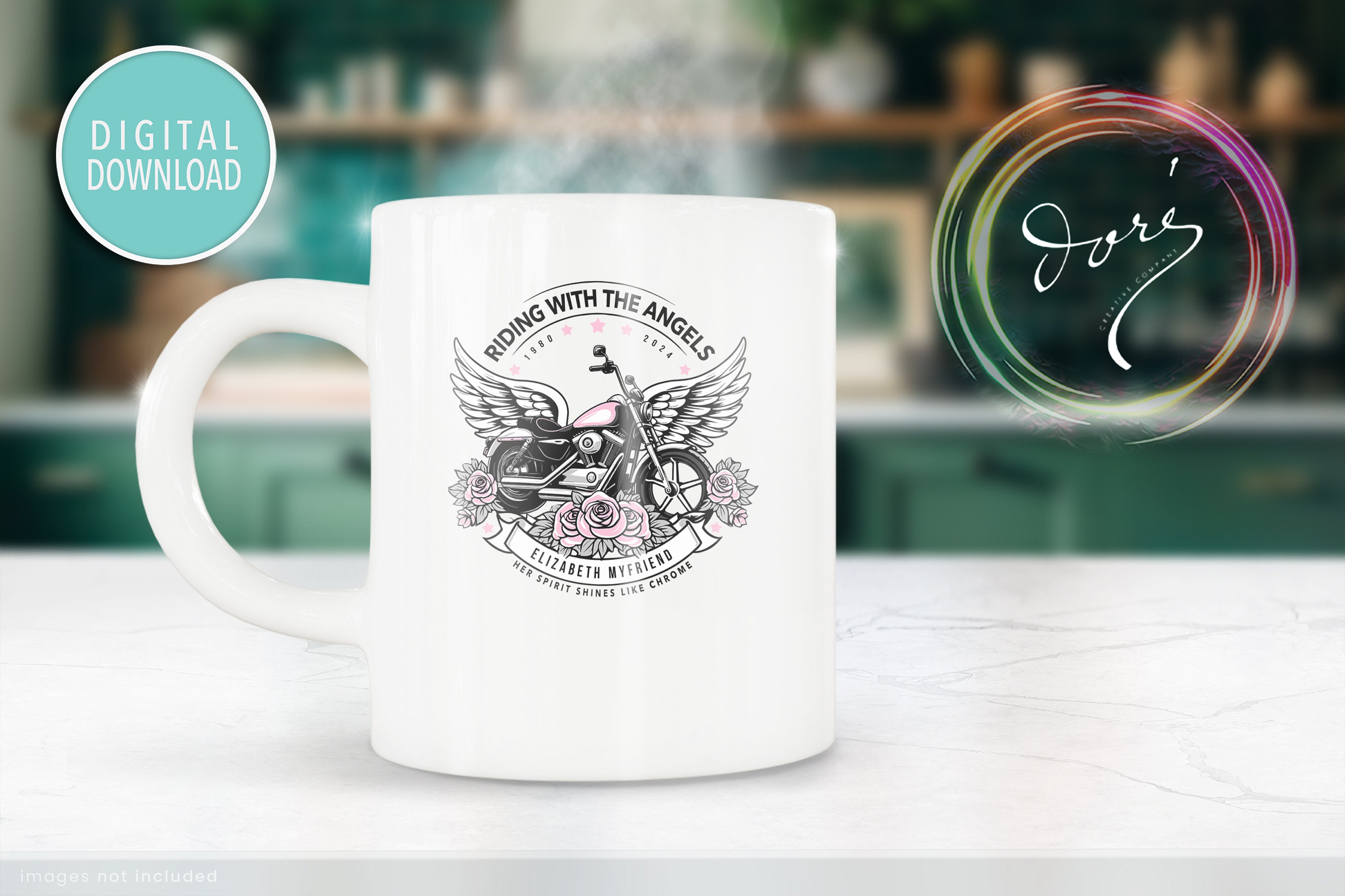 Riding With the Angels Motorcycle Bikers Memorial PNG SVG