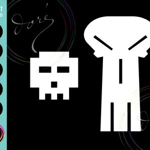 Skull Logo Replicas from Scott Pilgrim 8-bit, T-shirt PNG SVG Printable Art for Cricut, Sublimation Graphics for Shirt, Hoodie, Mugs, & more