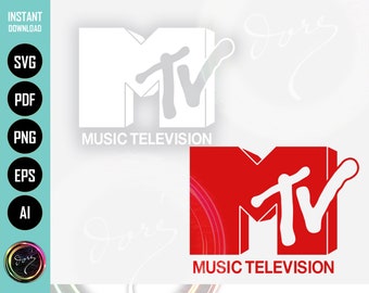 Classic Music Television Mtv Logo PNG SVG for Cricut Printable Art. Sublimation Design Graphics. Design for Shirt, Hoodie, & Mug