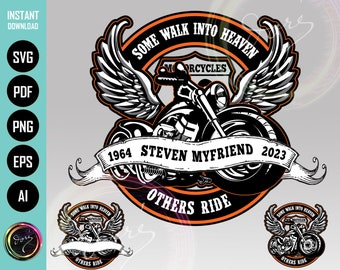 Personalized Motorcycle Bikers Memorial T-shirt PNG SVG Graphics. Designed for Shirts, Hoodies, Mugs, Stickers. Customized For You