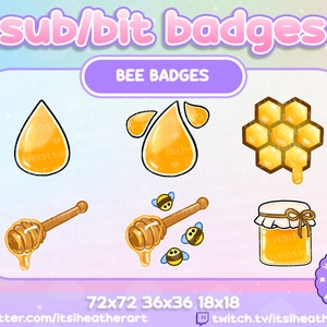Cute Bee Sub/Bit Badges- Twitch