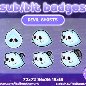 Cute Spooky Ghost Sub/Bit Badges - Twitch, Discord, YouTube