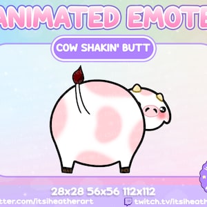 Animated Cute Shaking Booty Strawberry Cow Emote - Twitch, Discord, YouTube