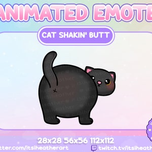 Animated Cute Shaking Booty Black Cat Emote - Twitch, Discord, YouTube