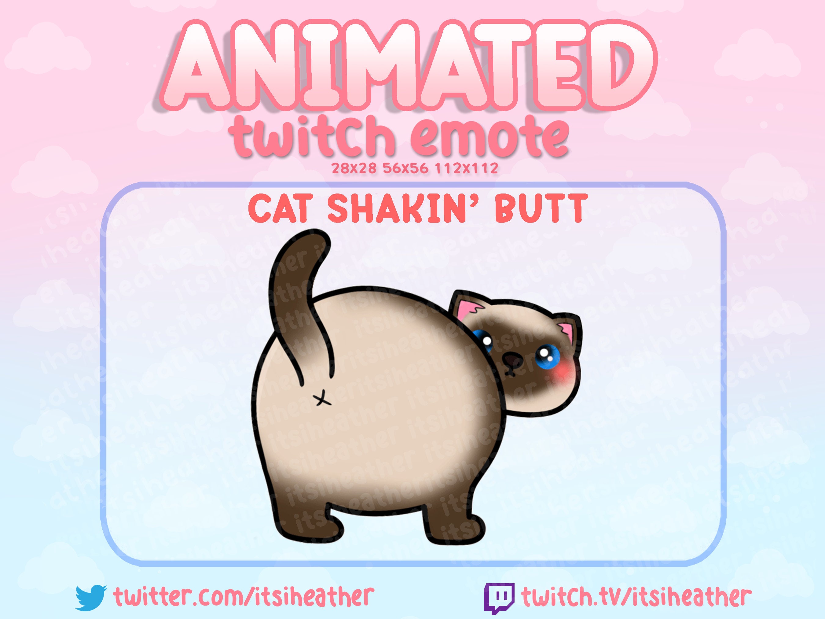 Animated Cute Shaking Booty Siamese Cat Emote Twitch Etsy