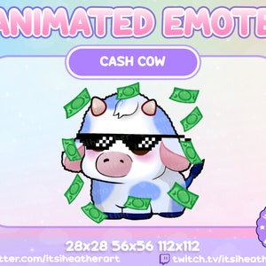 Animated Cute Blueberry Cash Cow Emote - Twitch, Discord, YouTube