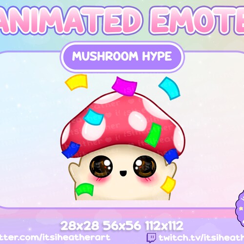 Cute Mushroom Emote Pack Mushroom Emotes Twitch Discord Etsy